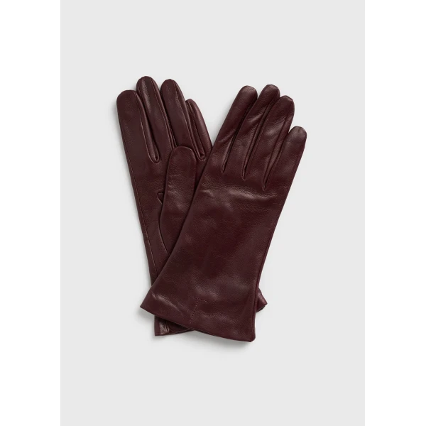 Toteme Leather gloves in Bordeaux, view 3