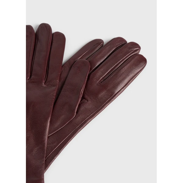 Toteme Leather gloves in Bordeaux, view 4