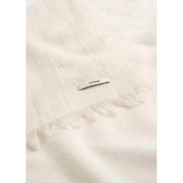 Toteme Light wool blanket scarf in Off-white, view 4