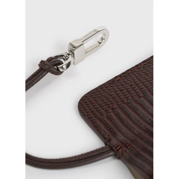 Toteme Lizard-embossed keyring in Brown, view 5