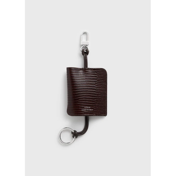 Toteme Lizard-embossed keyring in Brown, view 6
