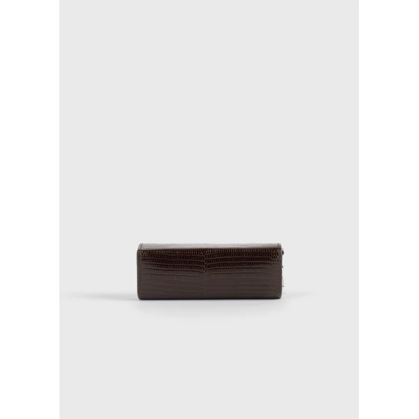 Toteme Lizard-embossed lipstick case in Brown, view 4