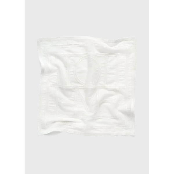 Toteme Monogram crochet cotton scarf in White, view 6