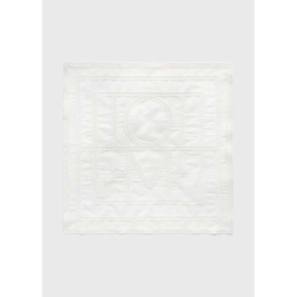Toteme Monogram crochet cotton scarf in White