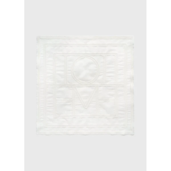 Toteme Monogram crochet cotton scarf in White