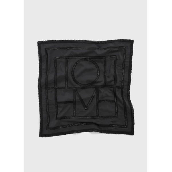 Toteme Monogram crochet silk scarf in Washed black, view 6