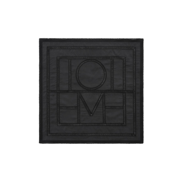 Toteme Monogram crochet silk scarf in Washed black