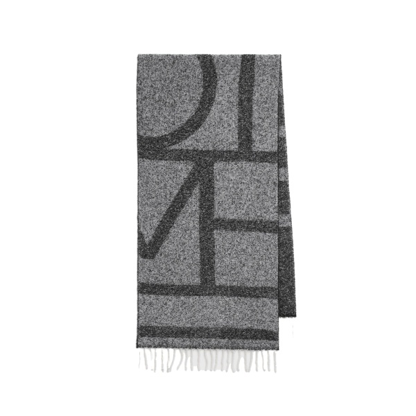 Toteme Monogram jacquard scarf in Black / White