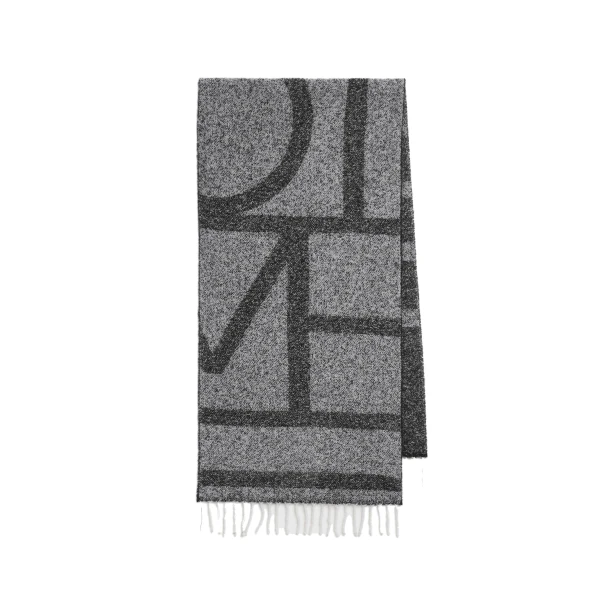 Toteme Monogram jacquard scarf in Black / White