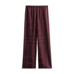 Toteme Monogram silk pj bottoms in Burgundy