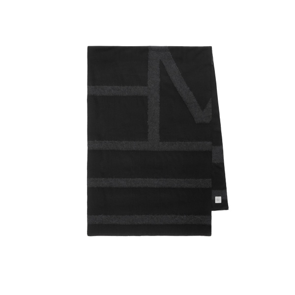 Toteme Monogram twill scarf in Black