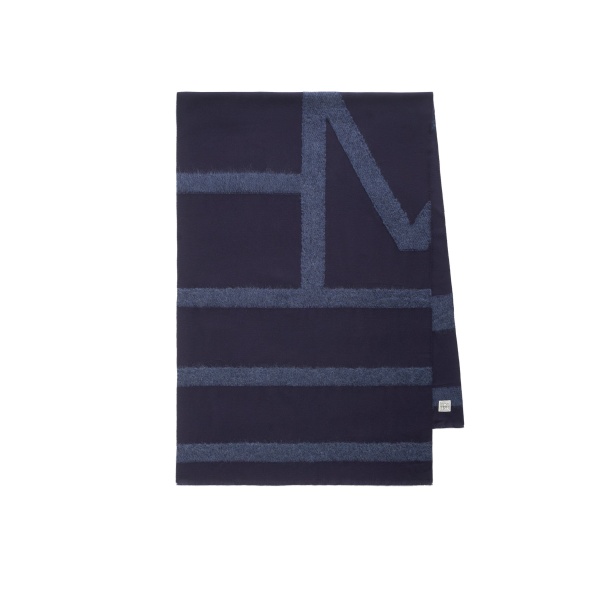 Toteme Monogram twill scarf in Navy