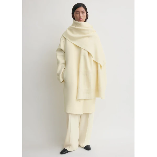 Toteme Monogram twill scarf in Off-white, view 2