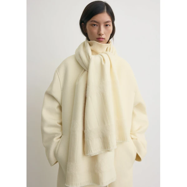 Toteme Monogram twill scarf in Off-white, view 3