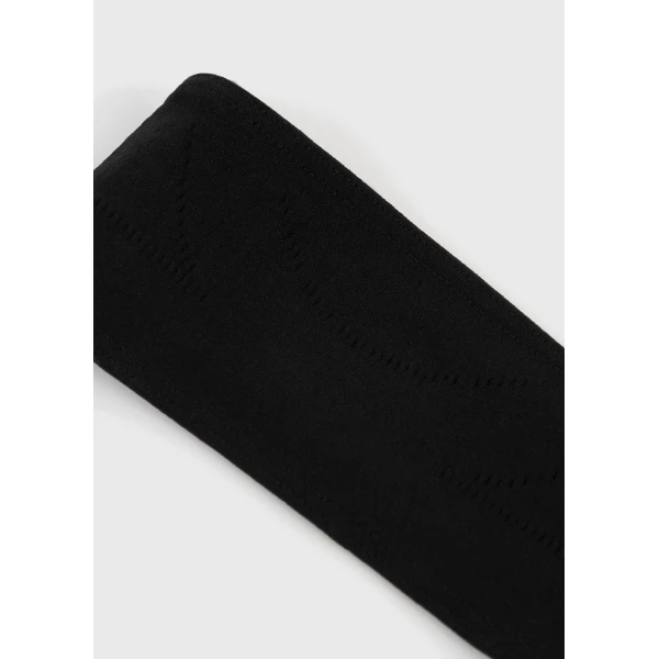 Toteme Pointelle monogram headband in Washed black, view 4