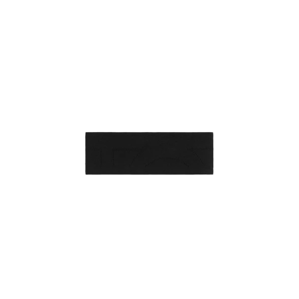 Pointelle monogram headband in Washed black
