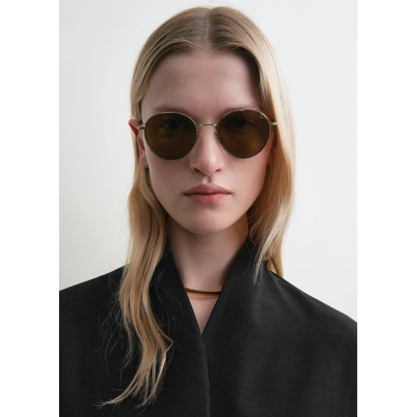 Toteme Round sunglasses in Gold, view 2