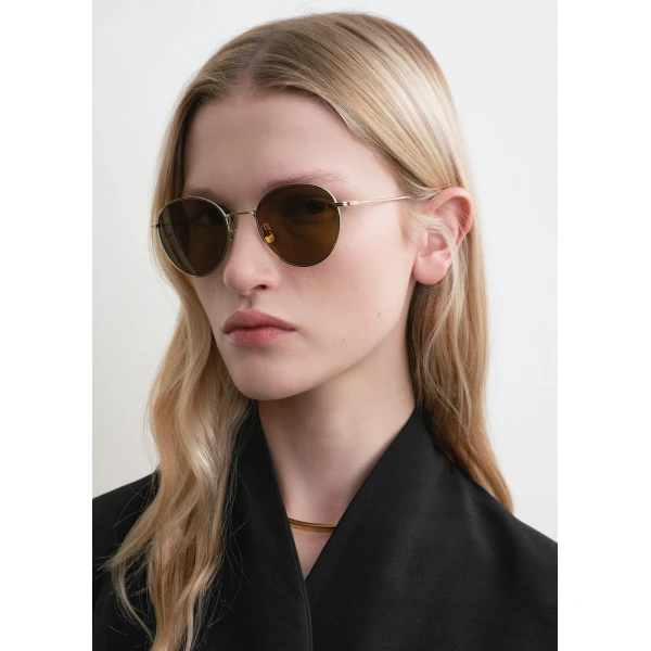 Toteme Round sunglasses in Gold, view 3