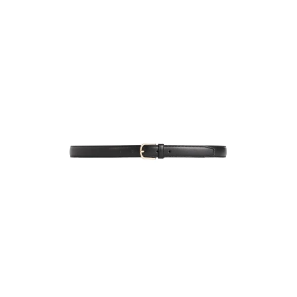 Slim leather belt in Black