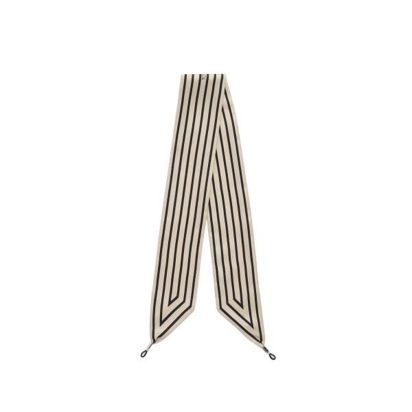 Striped sunglasses scarf in Ecru / Black