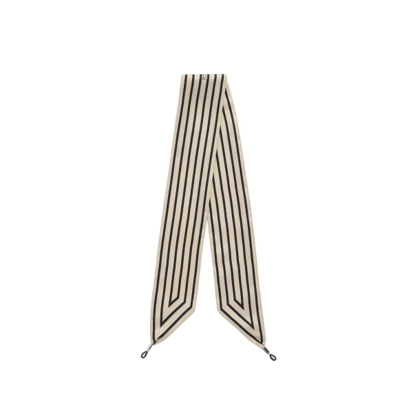 Striped sunglasses scarf in Ecru / Black