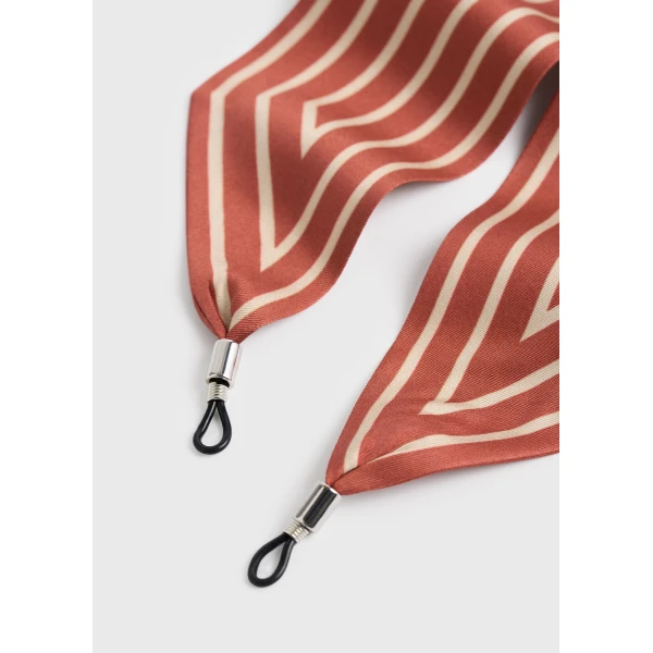 Toteme Striped sunglasses scarf in Red / Ecru, view 4