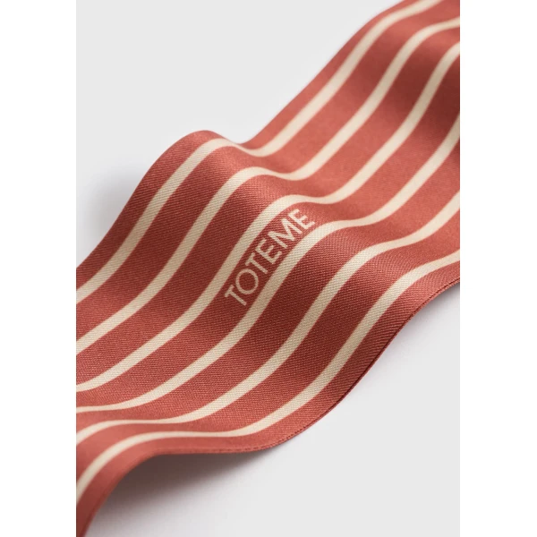 Toteme Striped sunglasses scarf in Red / Ecru, view 5