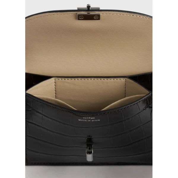 Toteme T-Lock croco-embossed cardholder in Black, view 5