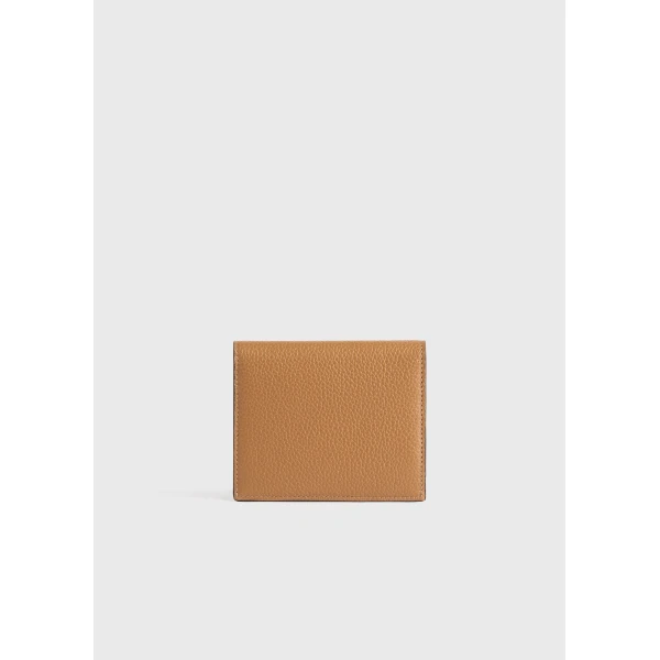 Toteme T-Lock grained-leather cardholder in Tan, view 3