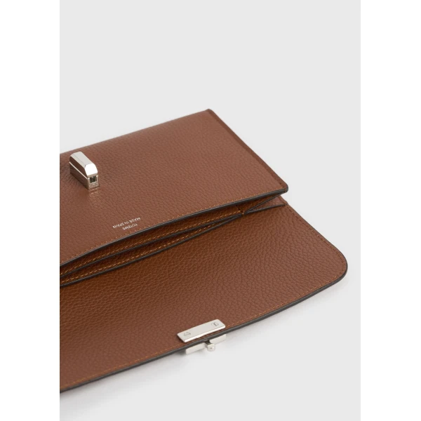 Toteme T-Lock grained-leather wallet in Sienna, view 4