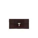 Toteme T-Lock lizard-embossed wallet in Brown
