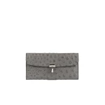 Toteme T-Lock ostrich-embossed wallet in Grey