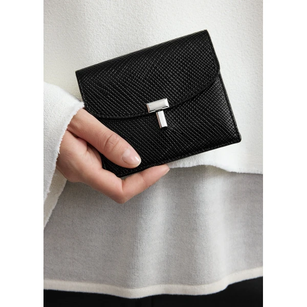 Toteme T-Lock palmellato-patent cardholder in Black, view 2