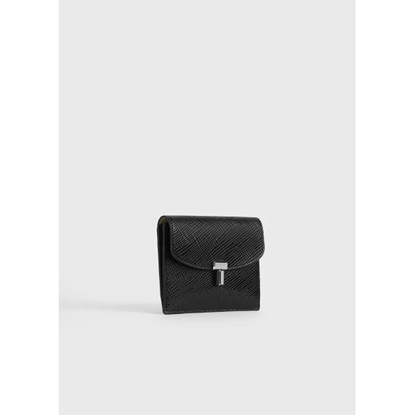 Toteme T-Lock palmellato-patent cardholder in Black, view 3