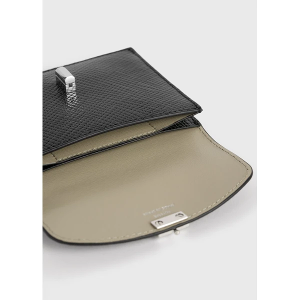 Toteme T-Lock palmellato-patent cardholder in Black, view 4