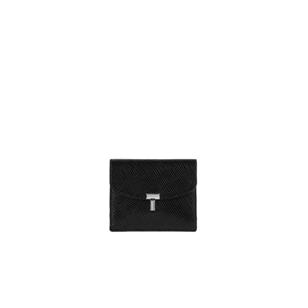 T-Lock palmellato-patent cardholder in Black