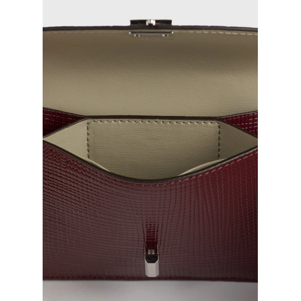 Toteme T-Lock palmellato-patent cardholder in Cherry, view 4