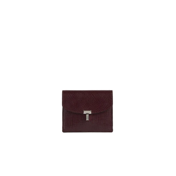 T-Lock palmellato-patent cardholder in Cherry