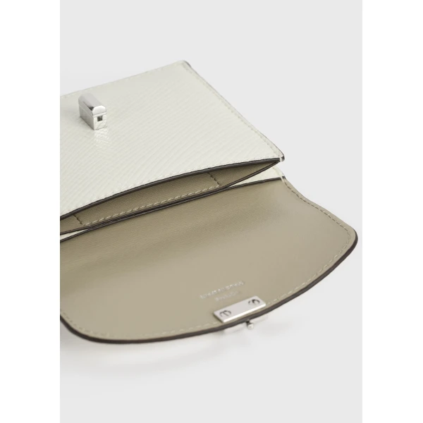 Toteme T-Lock palmellato-patent cardholder in Off-white, view 4