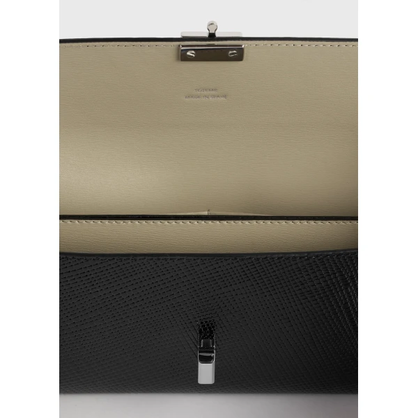 Toteme T-Lock palmellato-patent wallet in Black, view 6