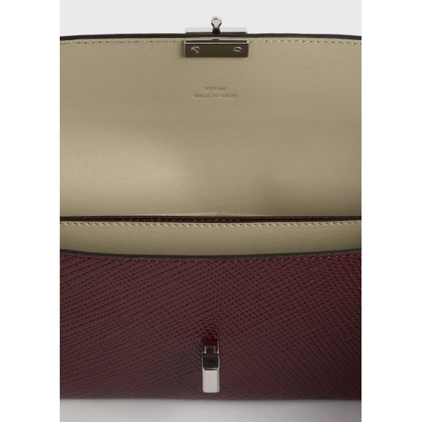 Toteme T-Lock palmellato-patent wallet in Cherry, view 6