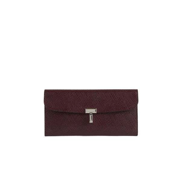 T-Lock palmellato-patent wallet in Cherry