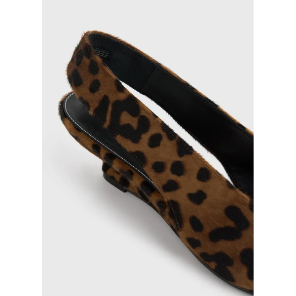 Toteme Wedge-heel pony hair slingbacks in Leopard, view 5
