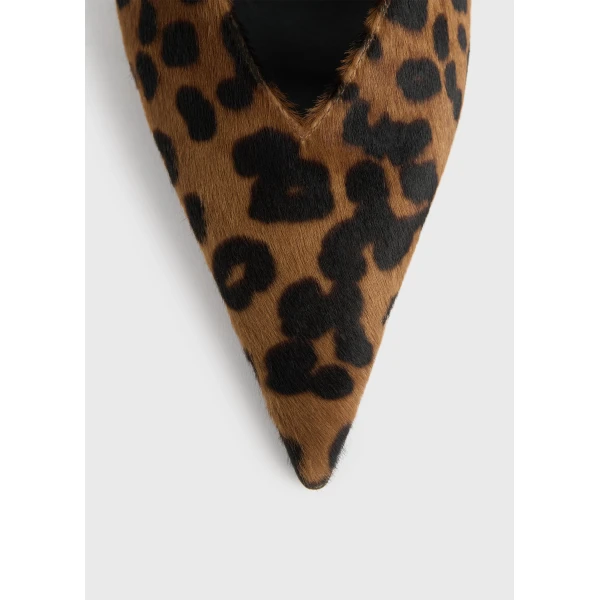 Toteme Wedge-heel pony hair slingbacks in Leopard, view 6