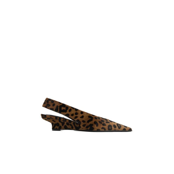 Toteme Wedge-heel pony hair slingbacks in Leopard