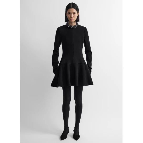 Toteme Wool skater dress in Black, view 2