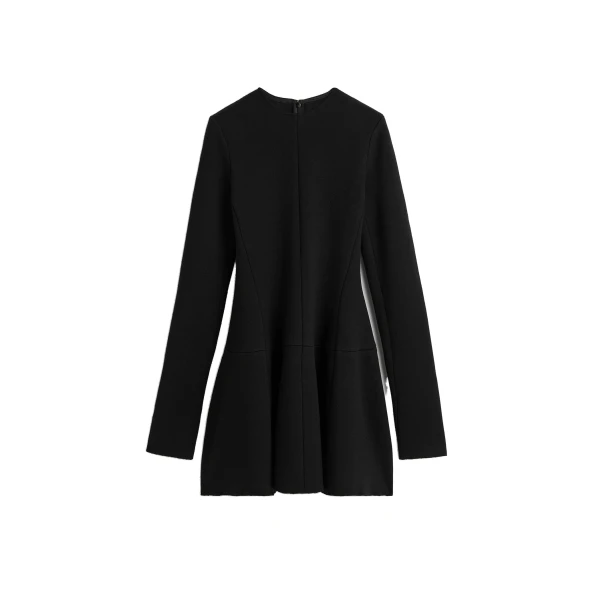 Wool skater dress in Black