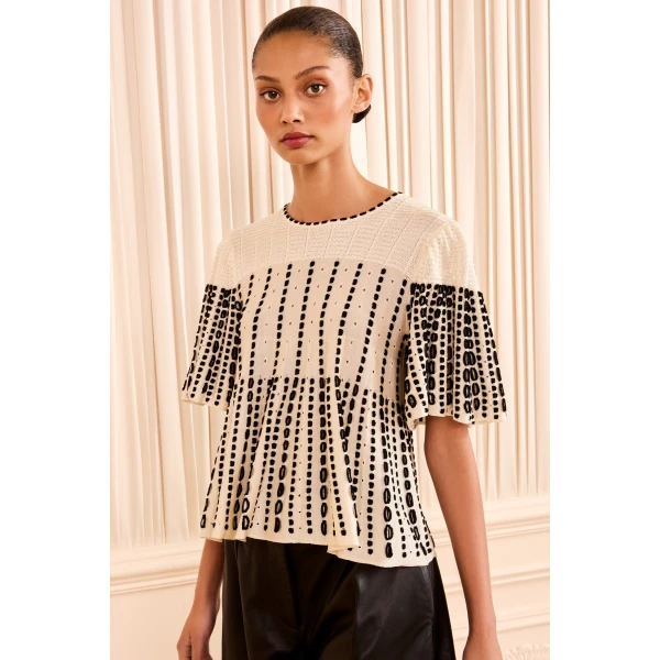 Ulla Johnson Avelina Knit Cape Top in Champagne