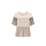 Ulla Johnson Avelina Knit Cape Top in Champagne | Short Sleeved | Coveti