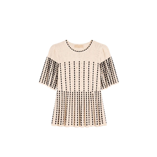 Avelina Knit Cape Top in Champagne